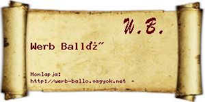 Werb Balló névjegykártya